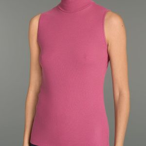 Smanicato a collo alto in Thermo Cotton - Red Violet