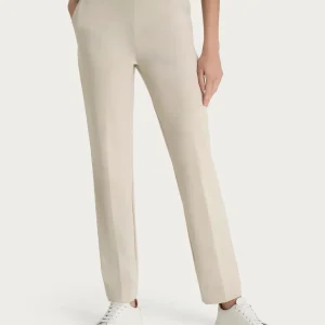 Pantalone dritto con tasche in Compact Light - Champignon