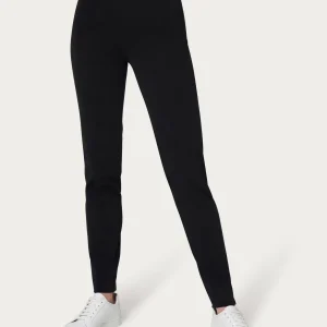 Pantalone a sigaretta con spacchetti in Compact Light - Nero