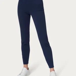 Pantalone a sigaretta con spacchetti in Compact Light - Bleu