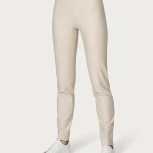 Pantalone a sigaretta con spacchetti in Compact Light - Champignon