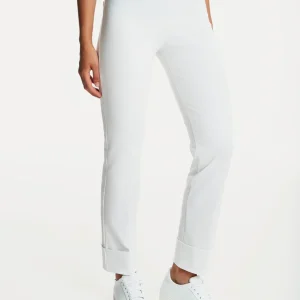 Pantalone slim dritto in Compact Light - Bianco