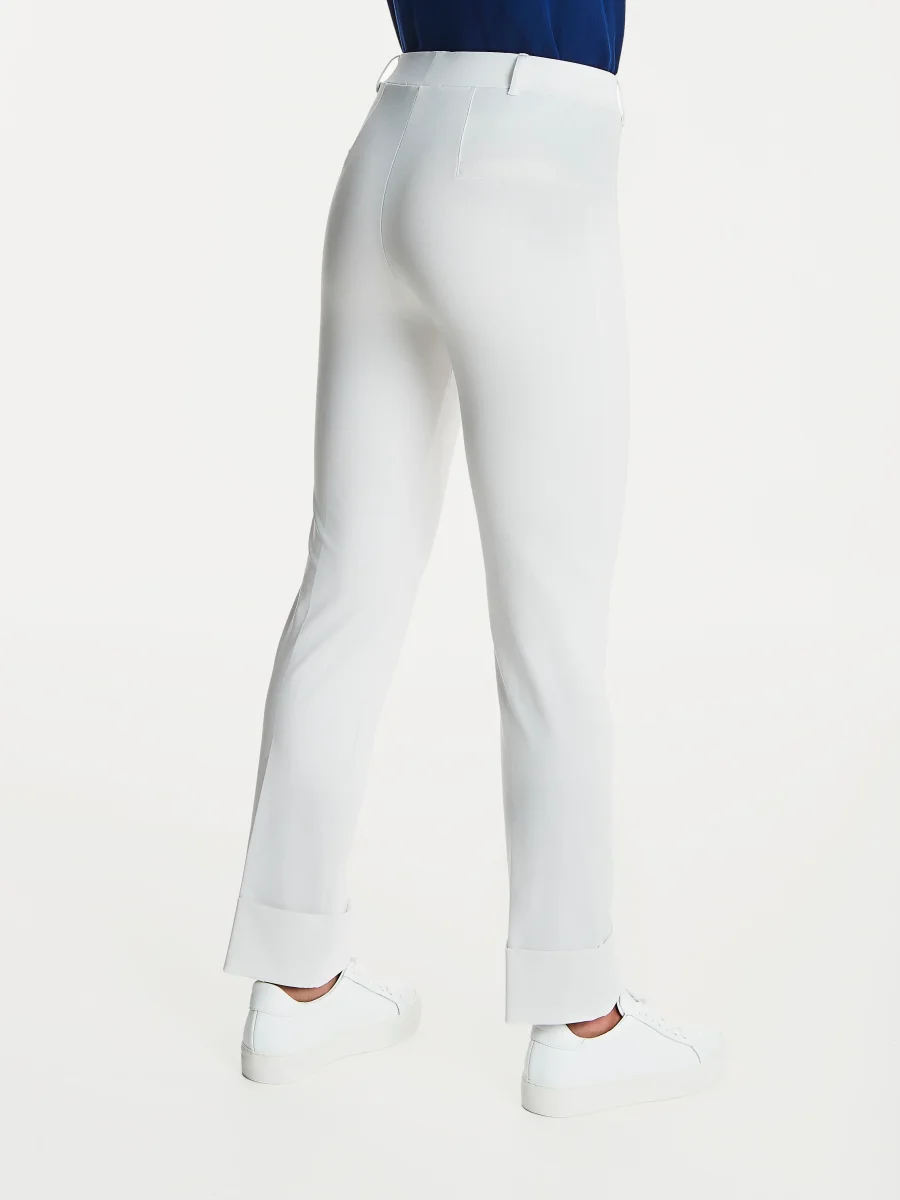Pantalone slim dritto in Compact Light - Bianco - immagine 3