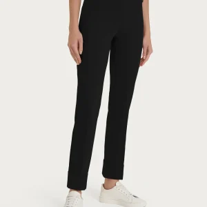 Pantalone slim dritto in Compact Light - Nero
