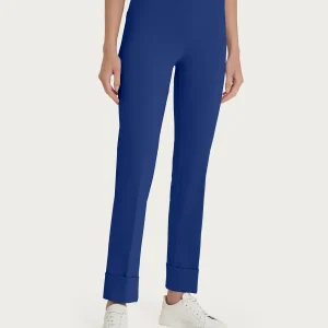 Pantalone slim dritto in Compact Light - Blueberry