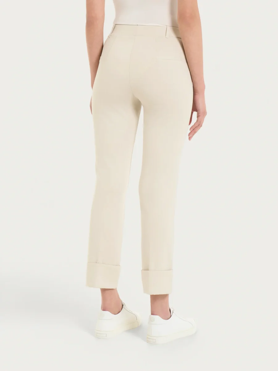 Pantalone slim dritto in Compact Light - Champignon - immagine 3
