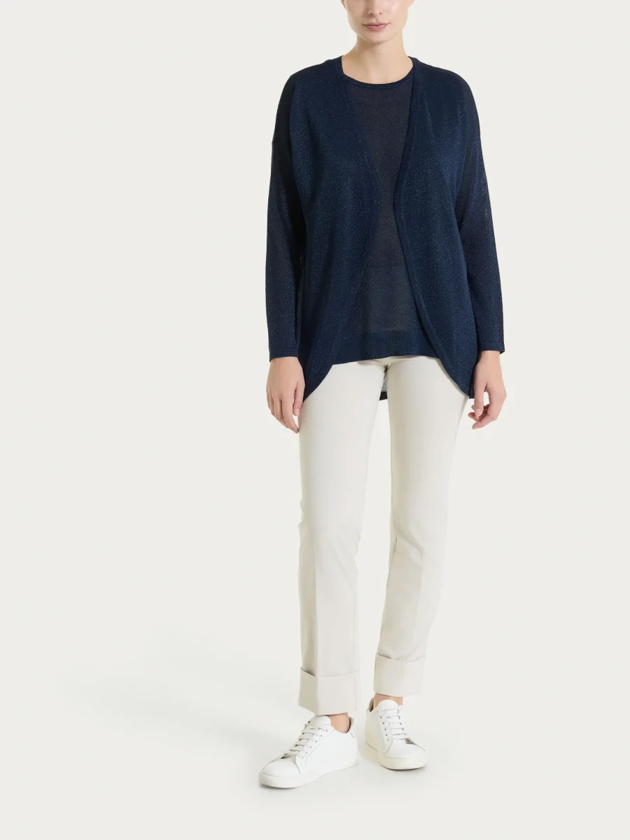 Pantalone slim dritto in Compact Light - Champignon - immagine 5