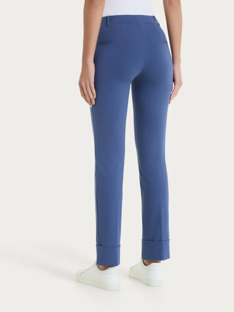 Pantalone slim dritto in Compact Light - Oceana - immagine 3