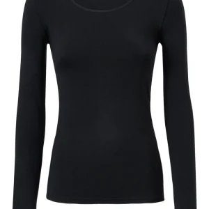 Maglietta girocollo in Eco Viscosa - Nero