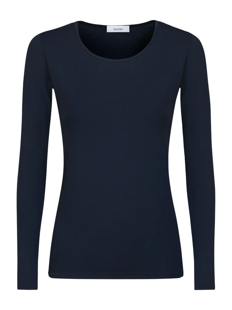 Maglietta girocollo in Eco Viscosa - Bleu - immagine 2