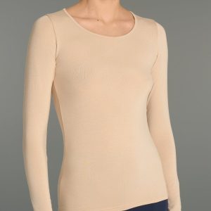 Maglietta girocollo in Eco Viscosa - Irish Cream