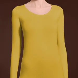 Maglietta girocollo in Eco Viscosa - Oil Yellow