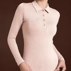 Polo in Eco Viscosa - Cameo Rose