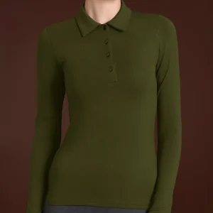 Polo in Eco Viscosa - Dark Olive