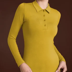 Polo in Eco Viscosa - Oil Yellow