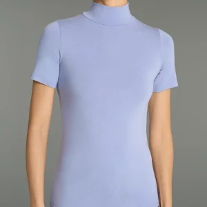 Maglietta collo alto in Eco Viscosa - Fluorite