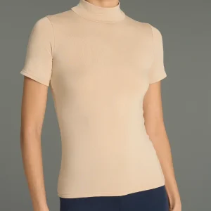 Maglietta collo alto in Eco Viscosa - Irish Cream