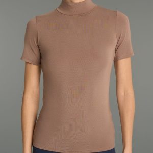 Maglietta collo alto in Eco Viscosa - Pine Bark