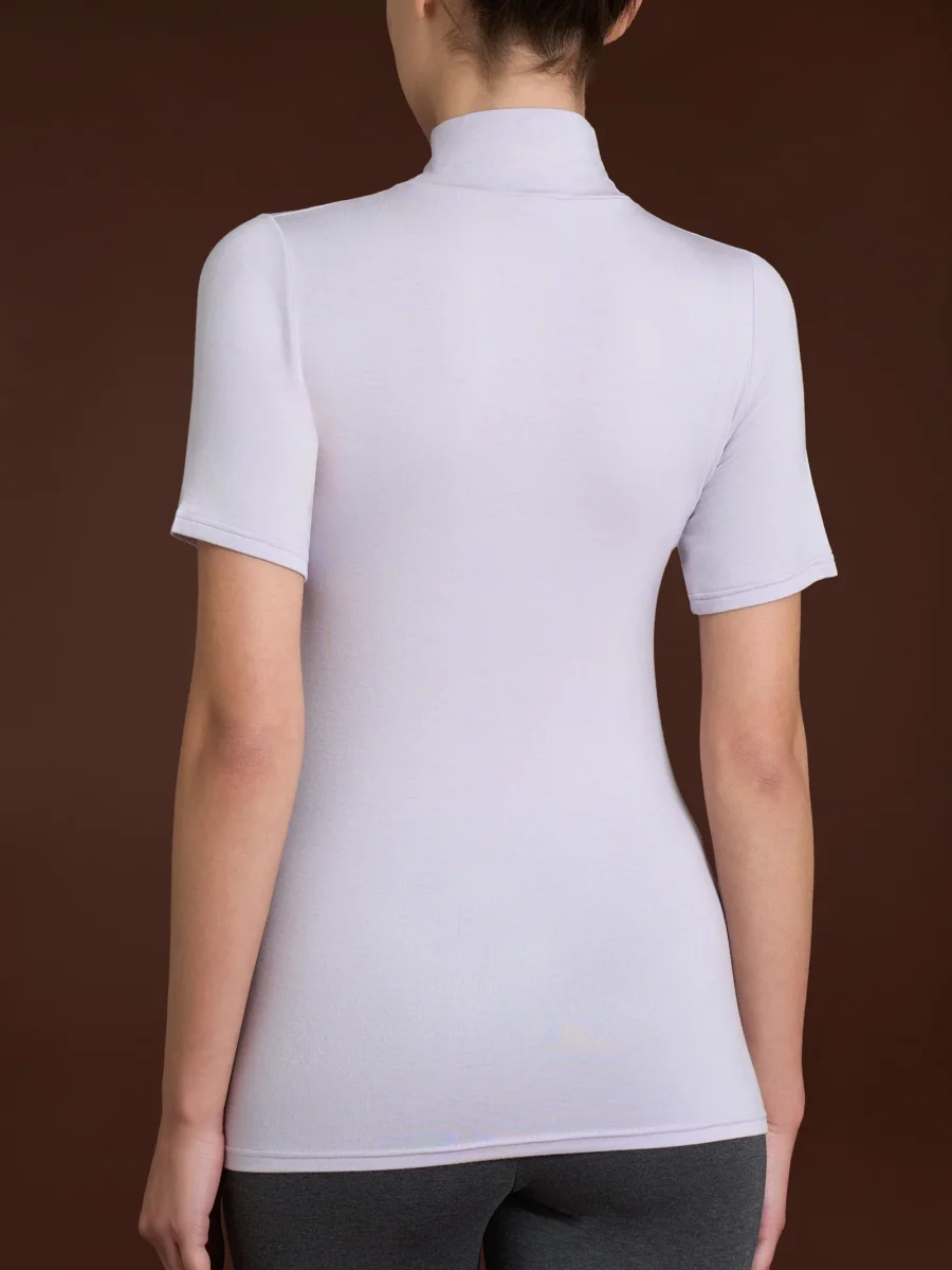 Maglietta collo alto in Eco Viscosa - Thistle - immagine 3