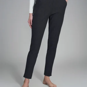 Pantalone chino in maglia flanella - Nero Mel.