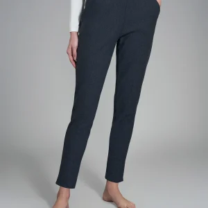 Pantalone chino in maglia flanella - Bleu Mel.