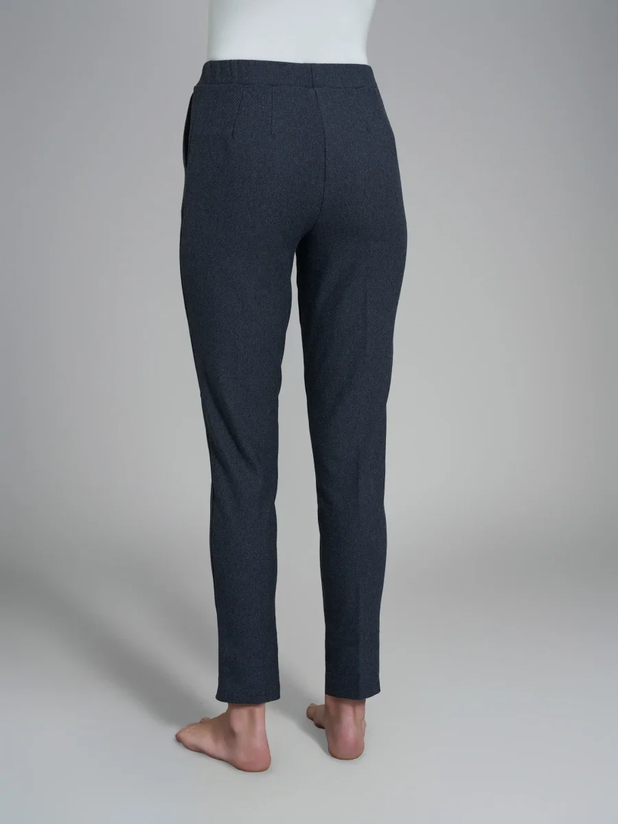 Pantalone chino in maglia flanella - Bleu Mel. - immagine 3