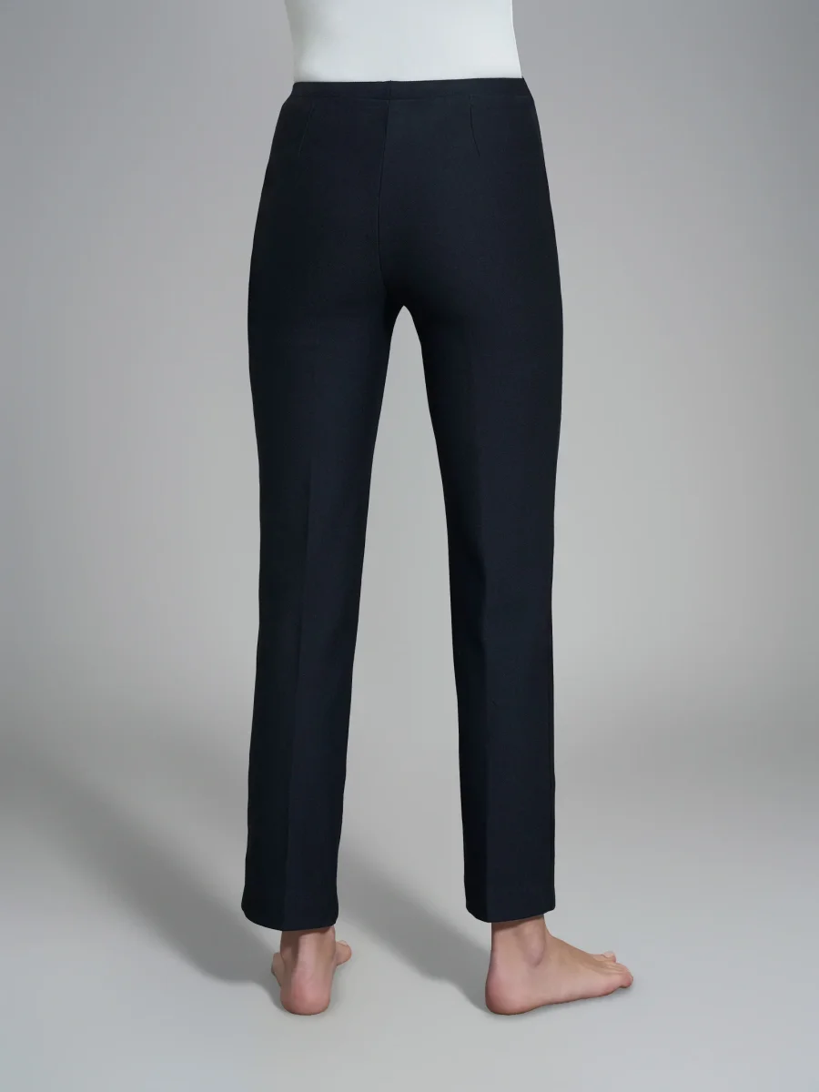 Pantalone dritto in maglia flanella - Nero - immagine 3