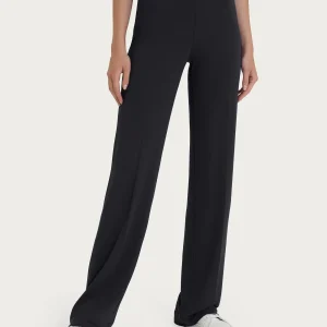 Pantalone ampio in jersey di viscosa crêpe - Nero