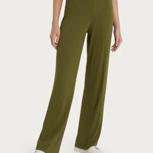 Pantalone ampio in jersey di viscosa crêpe - Sphagnum