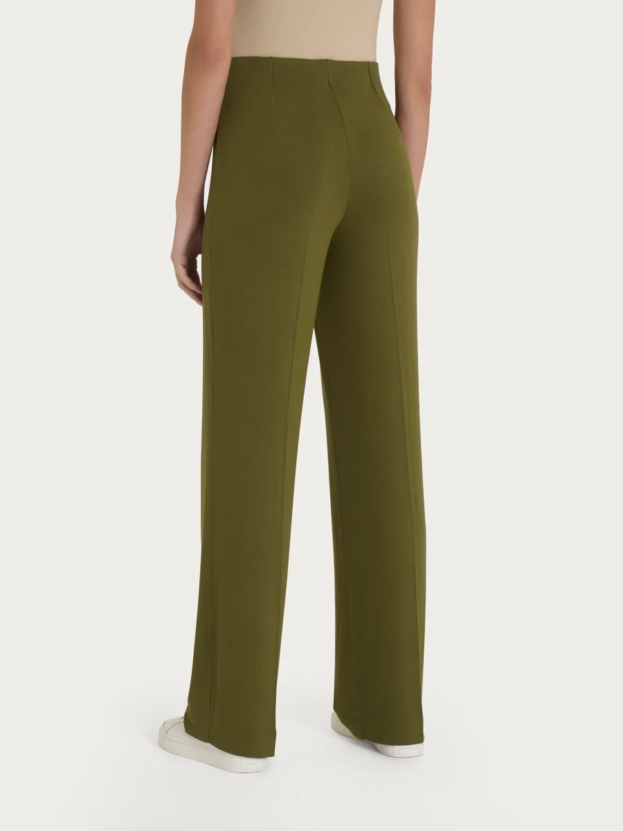 Pantalone ampio in jersey di viscosa crêpe - Sphagnum - immagine 3