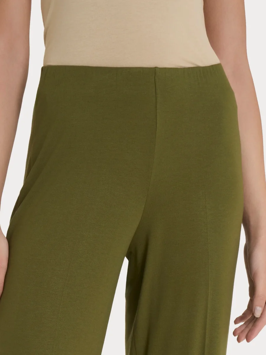 Pantalone ampio in jersey di viscosa crêpe - Sphagnum - immagine 4