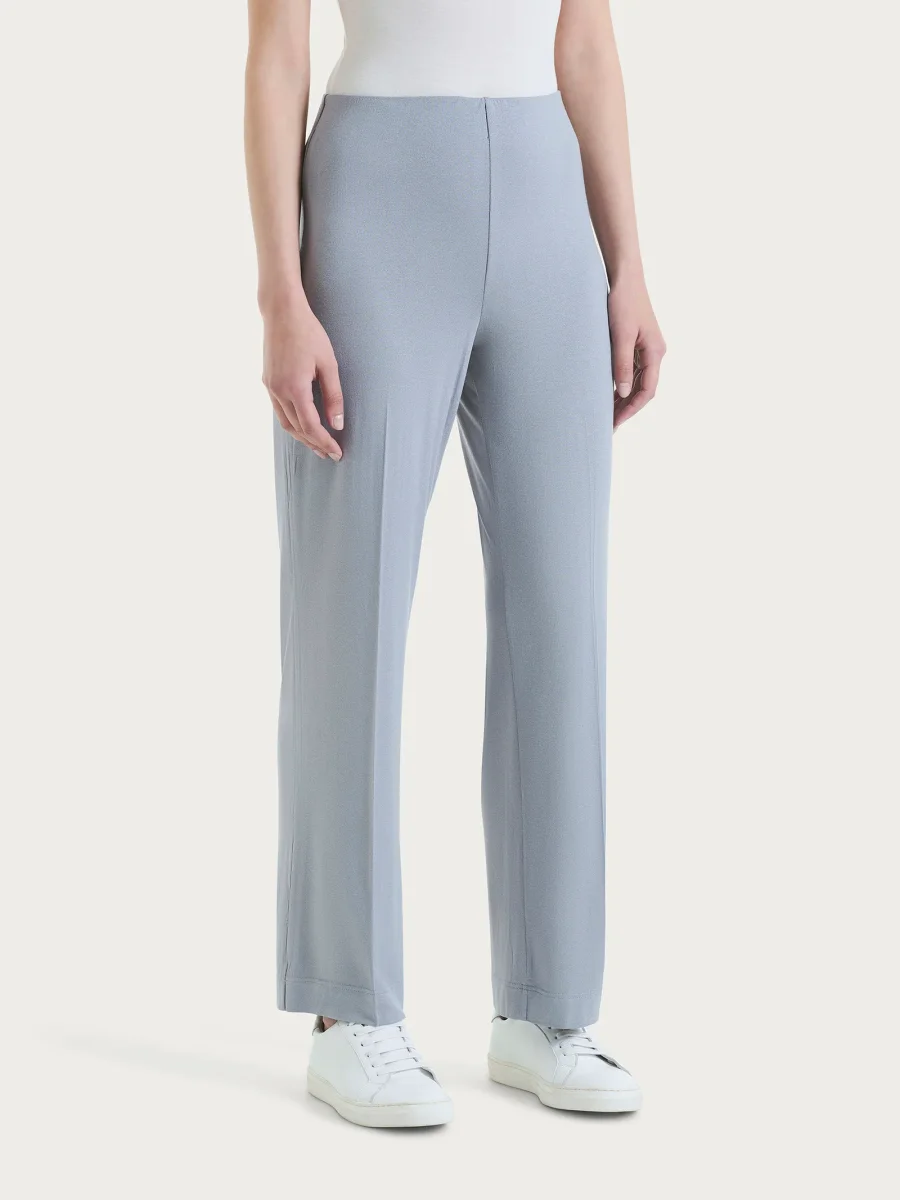 Pantalone ampio in jersey di viscosa crêpe - Ultimate Gray