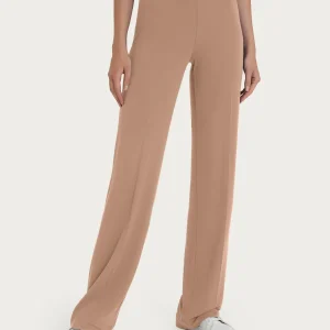 Pantalone ampio in jersey di viscosa crêpe - Warm Taupe