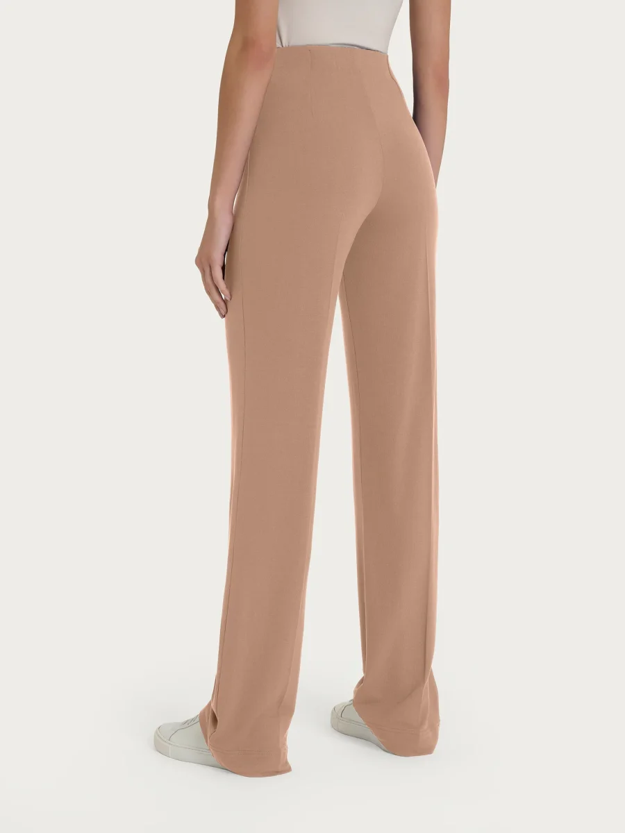 Pantalone ampio in jersey di viscosa crêpe - Warm Taupe - immagine 3