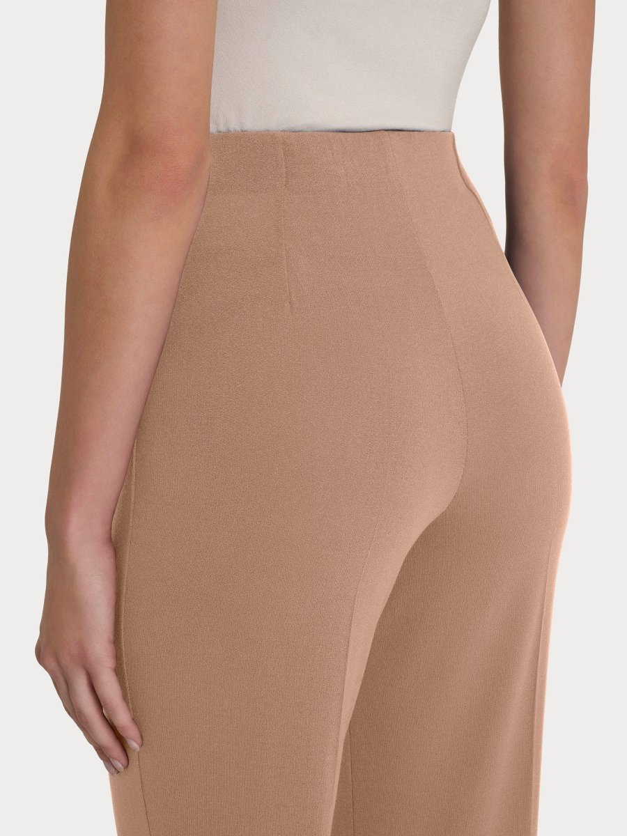 Pantalone ampio in jersey di viscosa crêpe - Warm Taupe - immagine 4