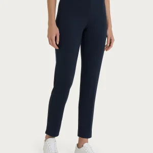 Pantalone capri con spacchetti in jersey di viscosa crêpe - Bleu