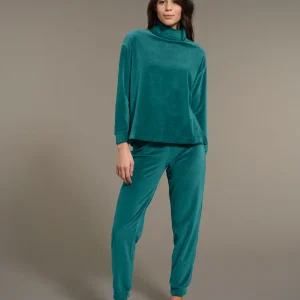 Tuta con collo a vulcano in ciniglia - Trekking Green