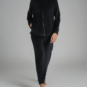 Tuta in ciniglia di misto cotone - Nero