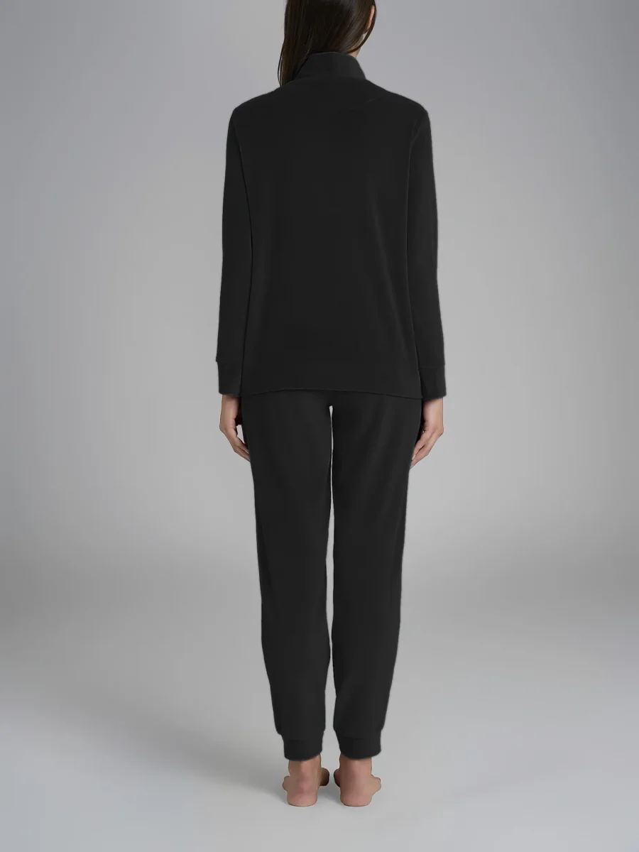 Tuta in ciniglia di misto cotone - Nero - immagine 3
