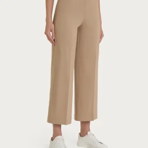 Pantalone ampio alla caviglia in Satin Power - Warm Taupe