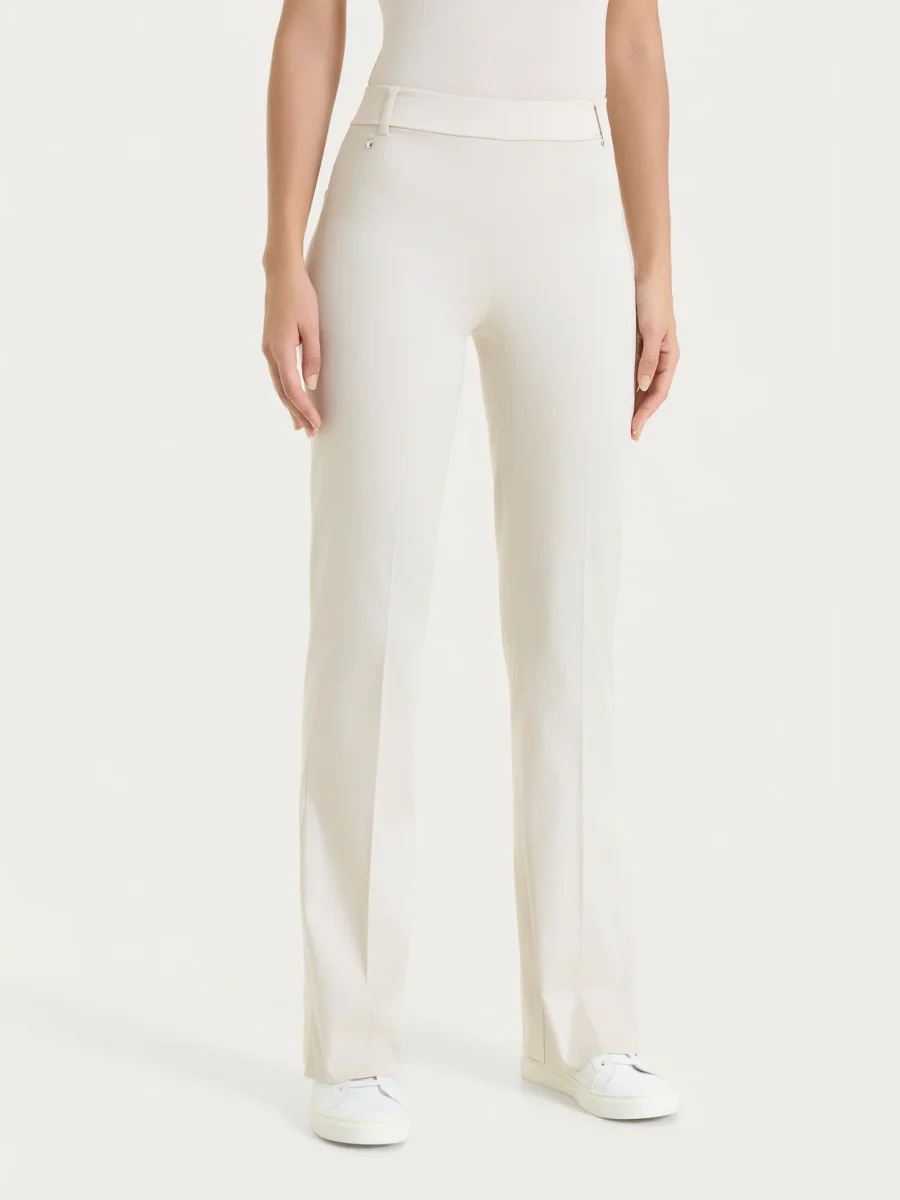 Pantalone flare con spacchetti in Satin Power - Champignon - immagine 2