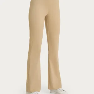 Pantalone flare con spacchetti in Satin Power - Irish Cream