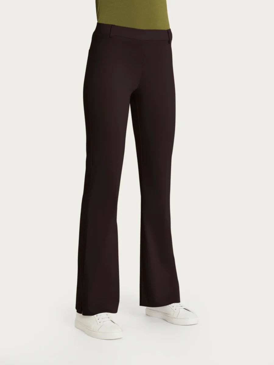 Pantalone flare con spacchetti in Satin Power - Chocolate Torte - immagine 2