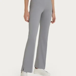 Pantalone flare con spacchetti in Satin Power - Ultimate Gray