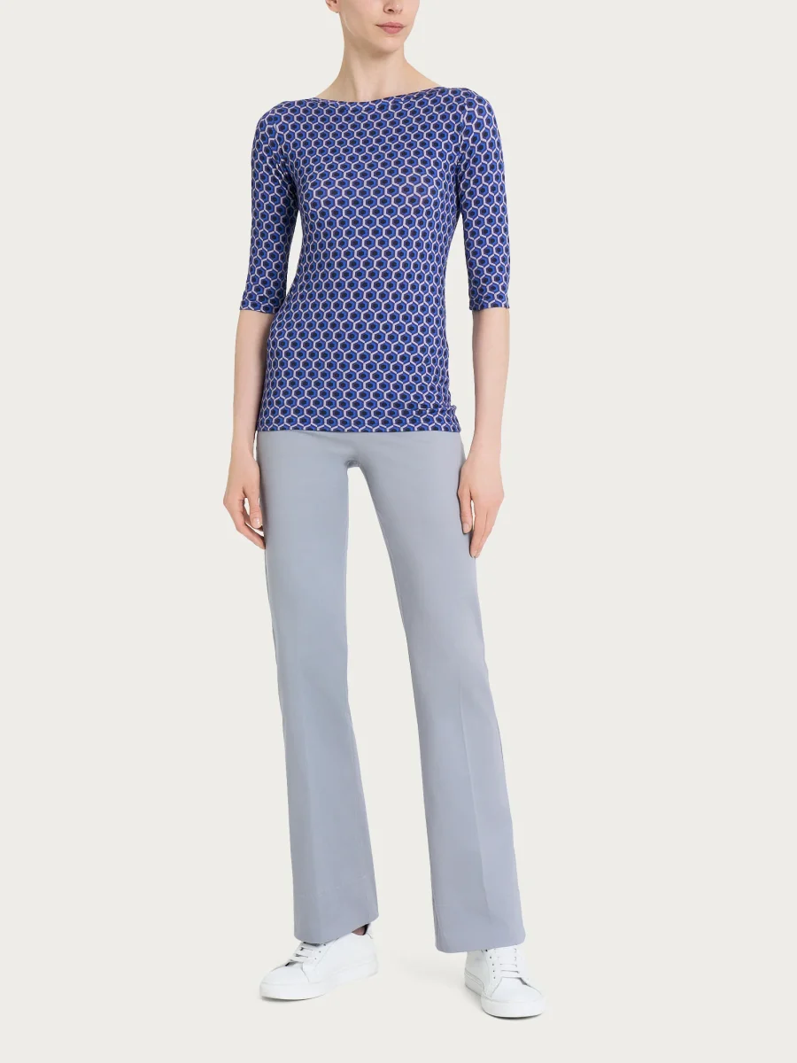 Pantalone flare con spacchetti in Satin Power - Ultimate Gray - immagine 5