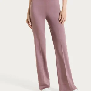 Pantalone flare con spacchetti in Satin Power - Twilight Mauve