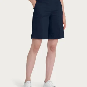 Bermuda con tasche e bottoni in Satin Power - Bleu