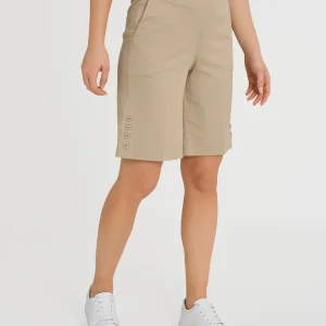 Bermuda con tasche e bottoni in Satin Power - Irish Cream