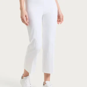Pantalone flare alla caviglia in Satin Power - Bianco
