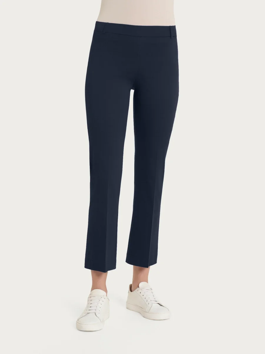 Pantalone flare alla caviglia in Satin Power - Bleu